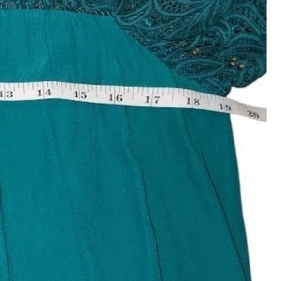 Anthropologie Moulinette Soeurs Lace‎ Sleeve Blouse Top Teal Green Boho Bohemian - Picture 6 of 10